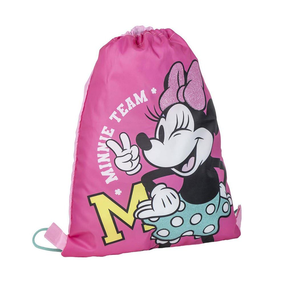 Disney Minnie Mouse Kids Drawstring Backpack for Back to School, Ideal for Boys, Girls, Pre School-Children Bags