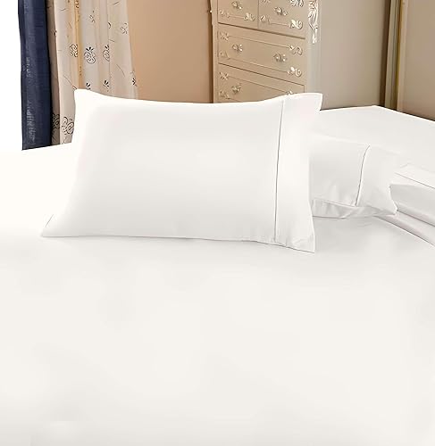 Miniatura 2 de SlumberWell Juego de sábanas de algodón de 4 piezas para cama de tamaño matrimonial, suaves y transpirables, sábanas de bolsillo profundo para