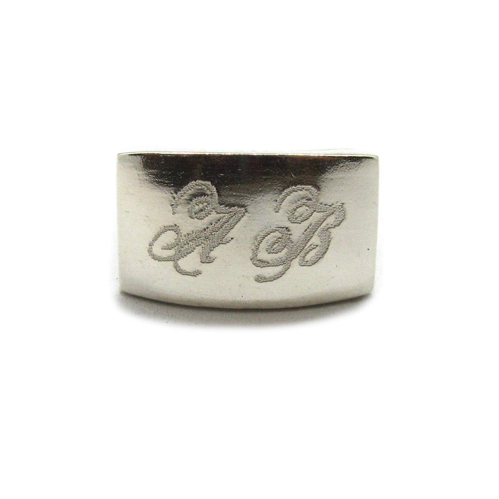 Anillo de sello liso de plata esterlina para hombre grabado sólido 925 R001990 Empress