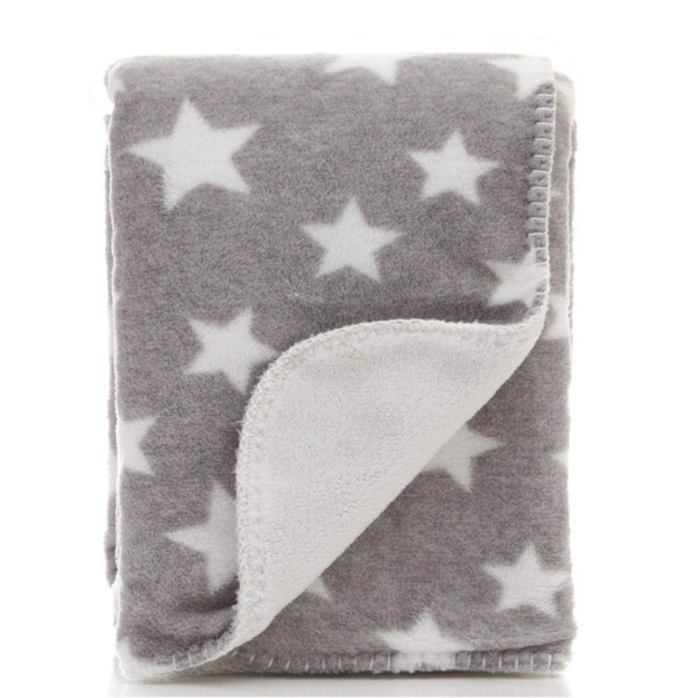 Decke Decke Thermische Korallen-Fleece-Stern-Decke Nap-Empfang Von Wrap Bettwäsche Bebe Decken,Braun,100X150 cm.