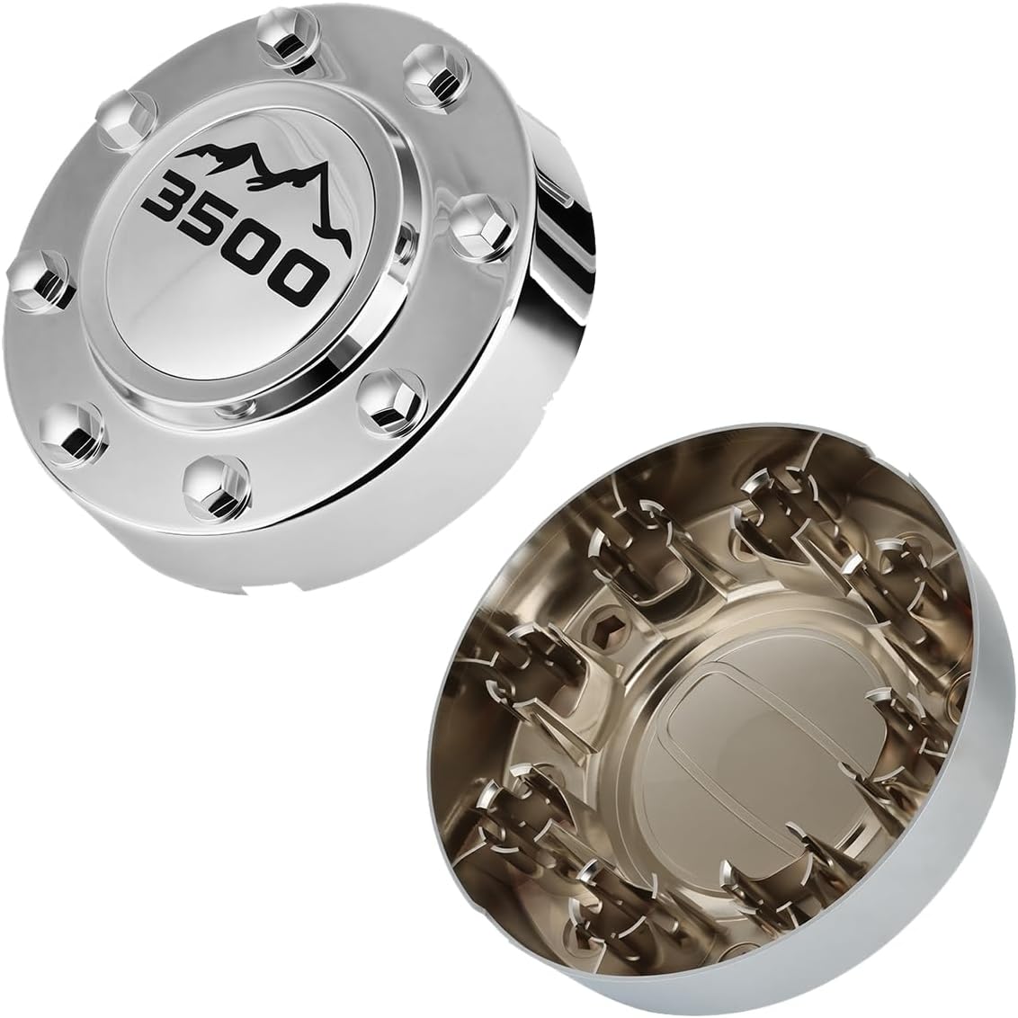 2Pcs Replacement Chrome Wheel Center Hub Cap Hubcap Compatible with 2011-2018 Ram 3500 Front 1-Ton Dually DRW Alloy Wheel
