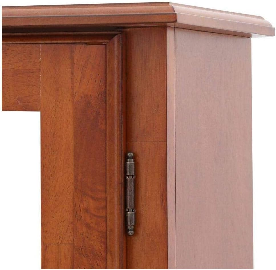HomeStock Vintage Vogue Floor Mount Gun Cabinet with Locking Tempered Glass Door and Ammo Storage, Locking Drop Down Door, Safe Gun Cabinet Medium Brown/10 Gun