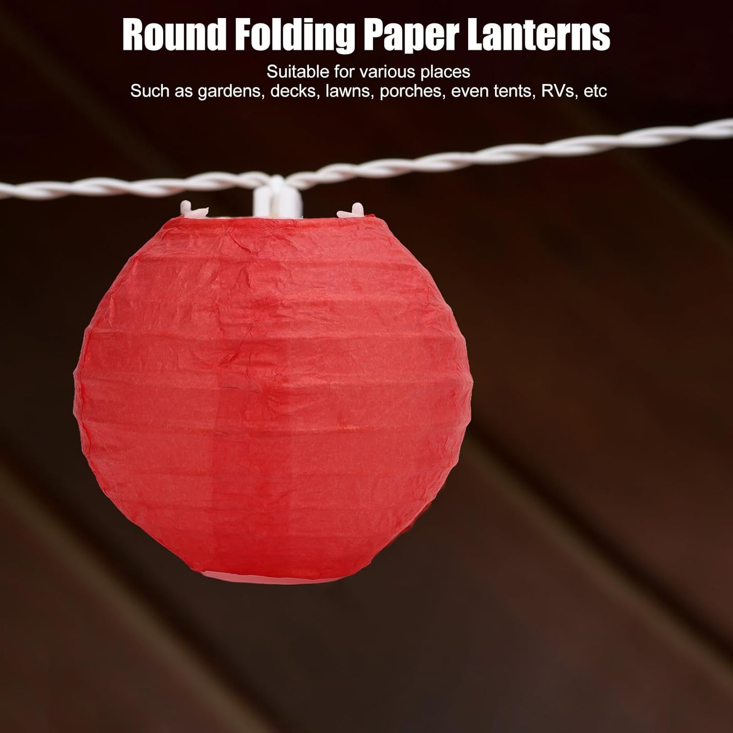 10Pcs Paper Lanterns, Round Foldable Paper Lanterns,Decorative Paper Lantern, Small Handcrafted Lantern for Tent RV Courtyard Terrace, Waterproof Paper,Red