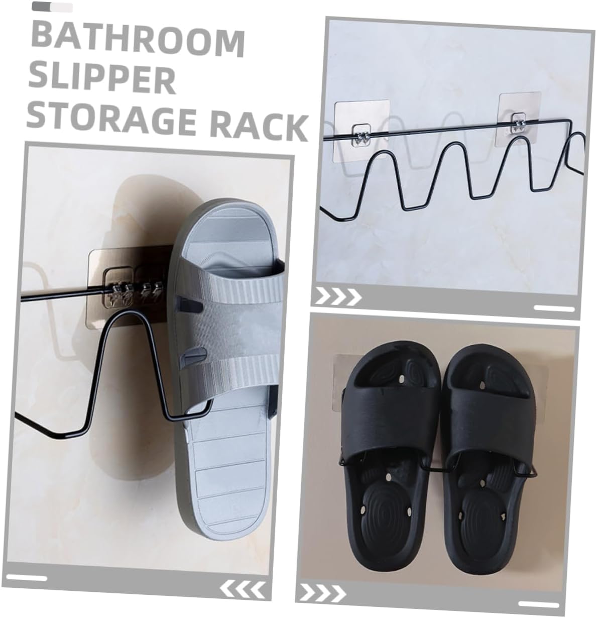 2pcs Wall-Mounted Shoe Rack - No Drilling, Easy Installation Slippers Storage Shelf for Entryway & Bedroom - Space-Saving Organizer with Strong Adhesive Design