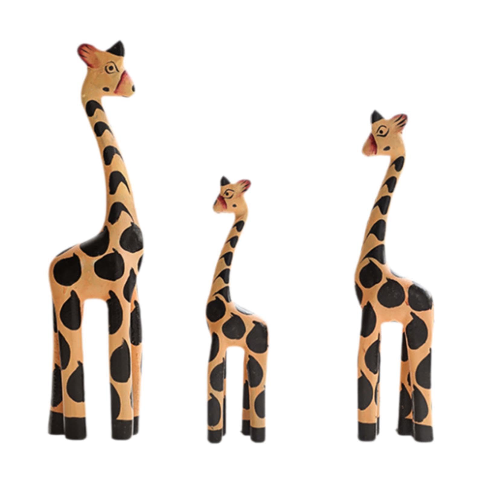QIXCXAZ Stylish Giraffe Sculpture Premium Wood Tabletop Ornament And Gift Giving Animal Sculpture Table Centerpiece Birthday Gift Entrance Tables Wooden