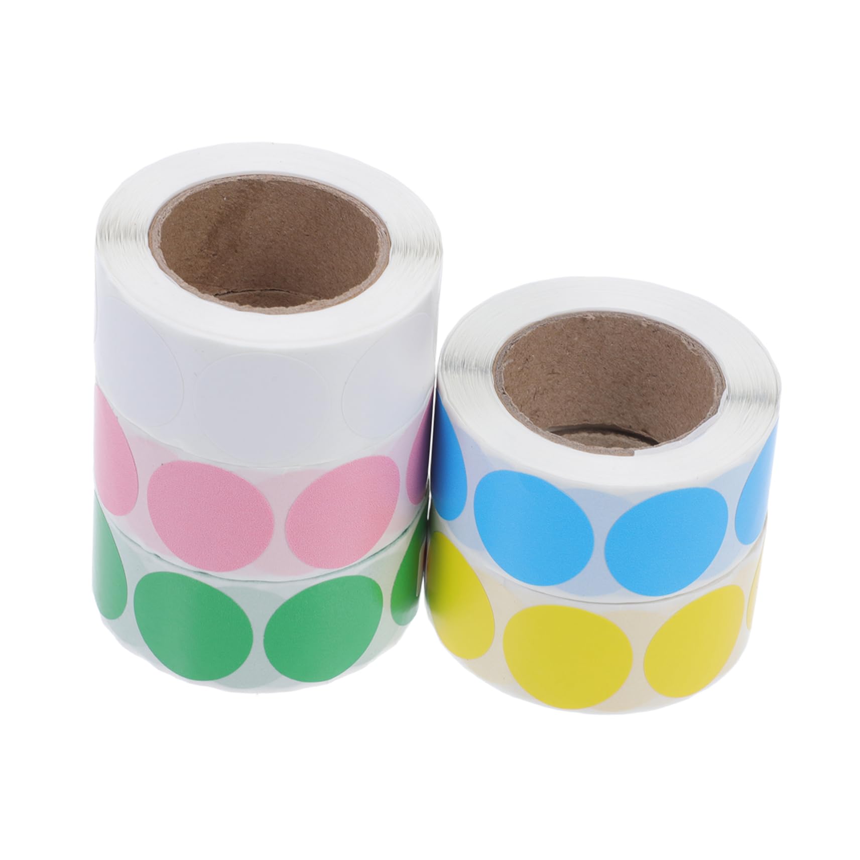 15 Etichette Rotonde Autoadesive Colorate Piccole Stickers Punti Termiche Resistenti per Organizzazione Scuola Ufficio Bianco Giallo Rosa