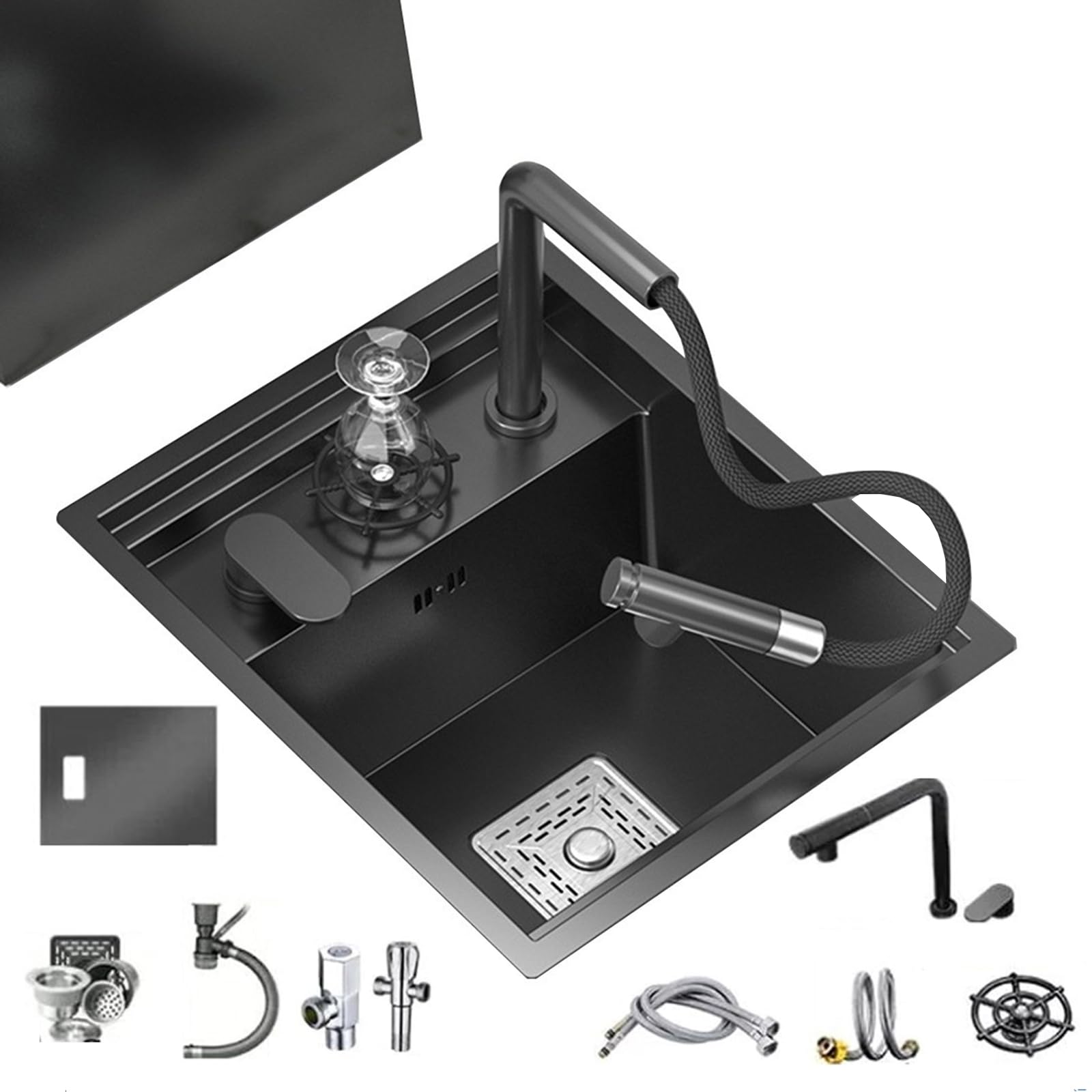 Bricolaje Fregadero Oculto Para Cocina Con Barra RV Fregadero Pequeño Acero Inoxidable Con Tapa Grifo Elevable Sifón Lavabo Lavar Las Manos Y Las Verduras Al Aire Libre Tipo Estudio Balcón herramienta