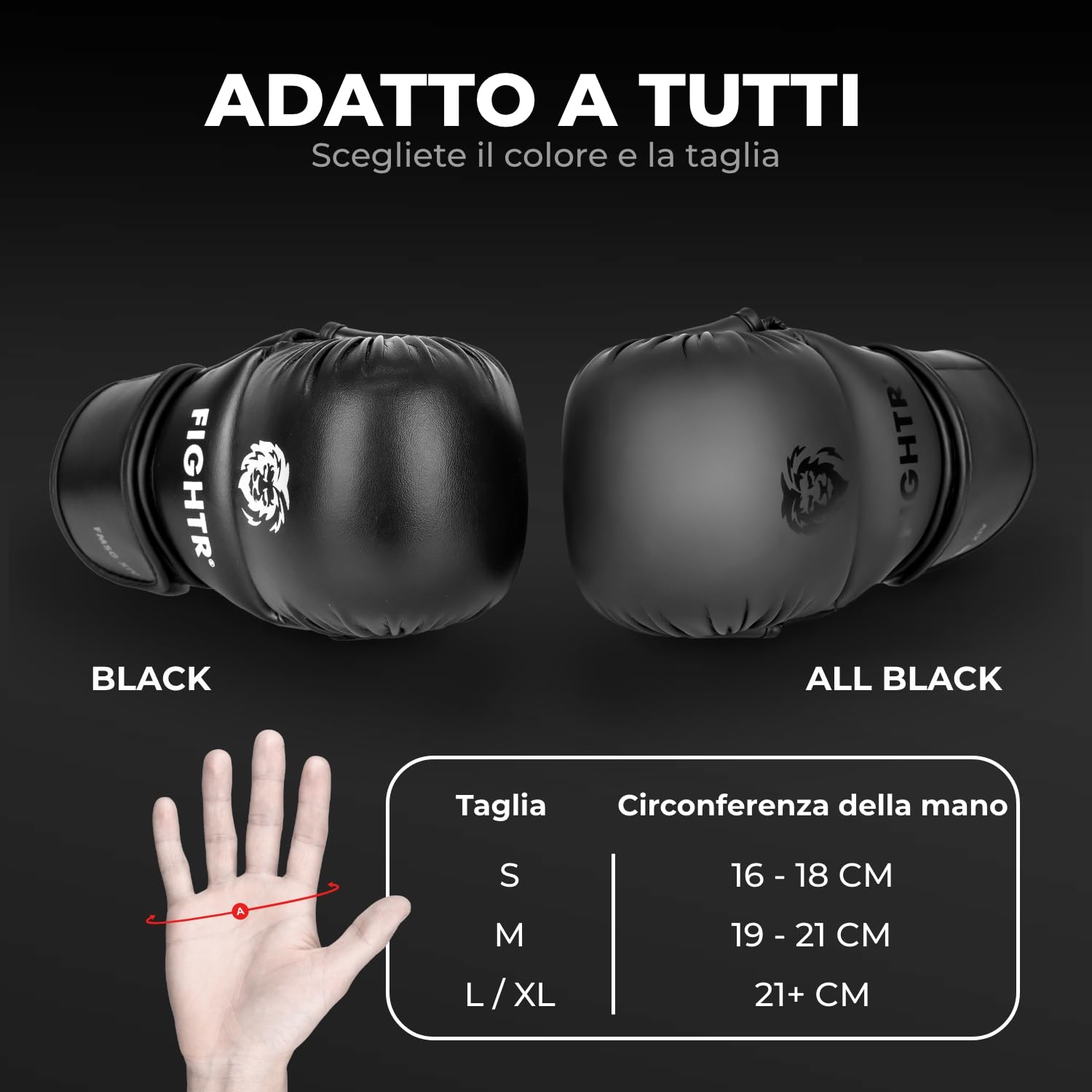 FIGHTR® MMA Sparring Guanti con ottima vestibilità per la massima stabilità | con imbottitura extra spessa | per sparring, MMA, boxe, kickboxing e arti marziali da 07 oz | con borsa per il trasporto