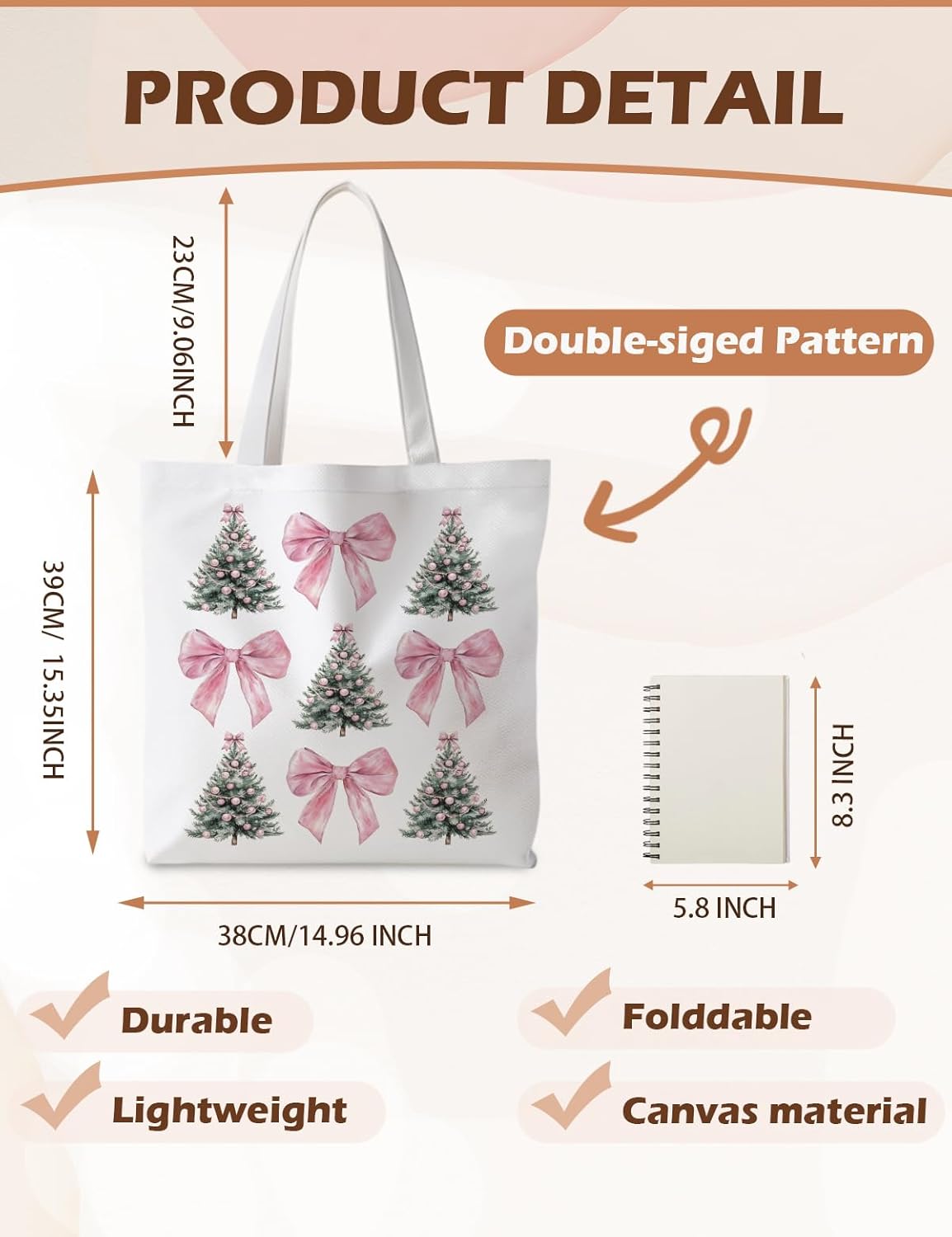 Christmas Tote Bag, Christmas Bags for Women, Womens Gifts for Christmas - Image 5