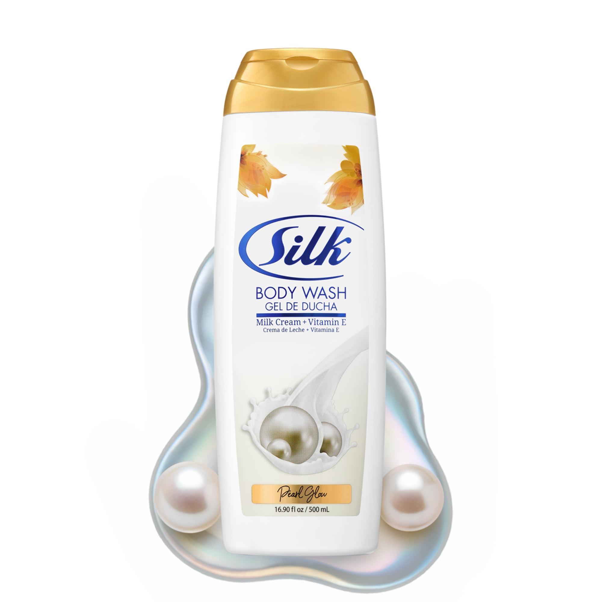 SILK Moisturizing Body Wash for Woman Man - Daily Hydrating Shower Gel and Foaming Cleanser with Vitamin E