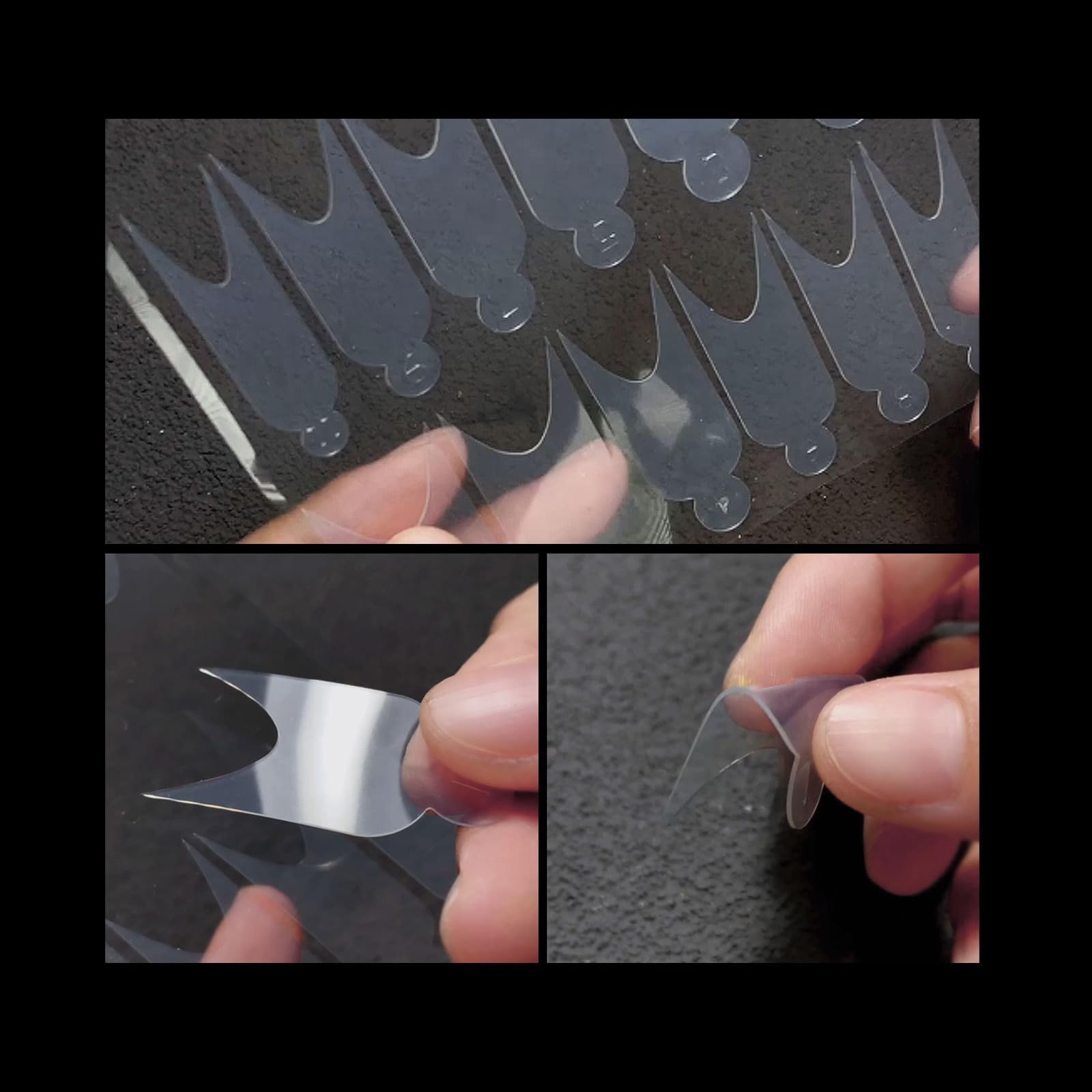 12Tip/Foglio Forma Adesivo Francese Unghie Finte Pieno Francese Linea Disegno Guida Adesivi Estensione Accessorio