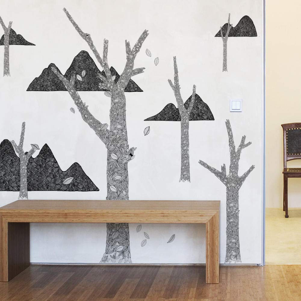 Grandes Pegatinas De Pared De Paisaje En Blanco Y Negro, Sala De Estar, Dormitorio, Decoración De Pared, Sofá, Tv, Fondo, Calcomanías De Pared, Decoración Para Habitación