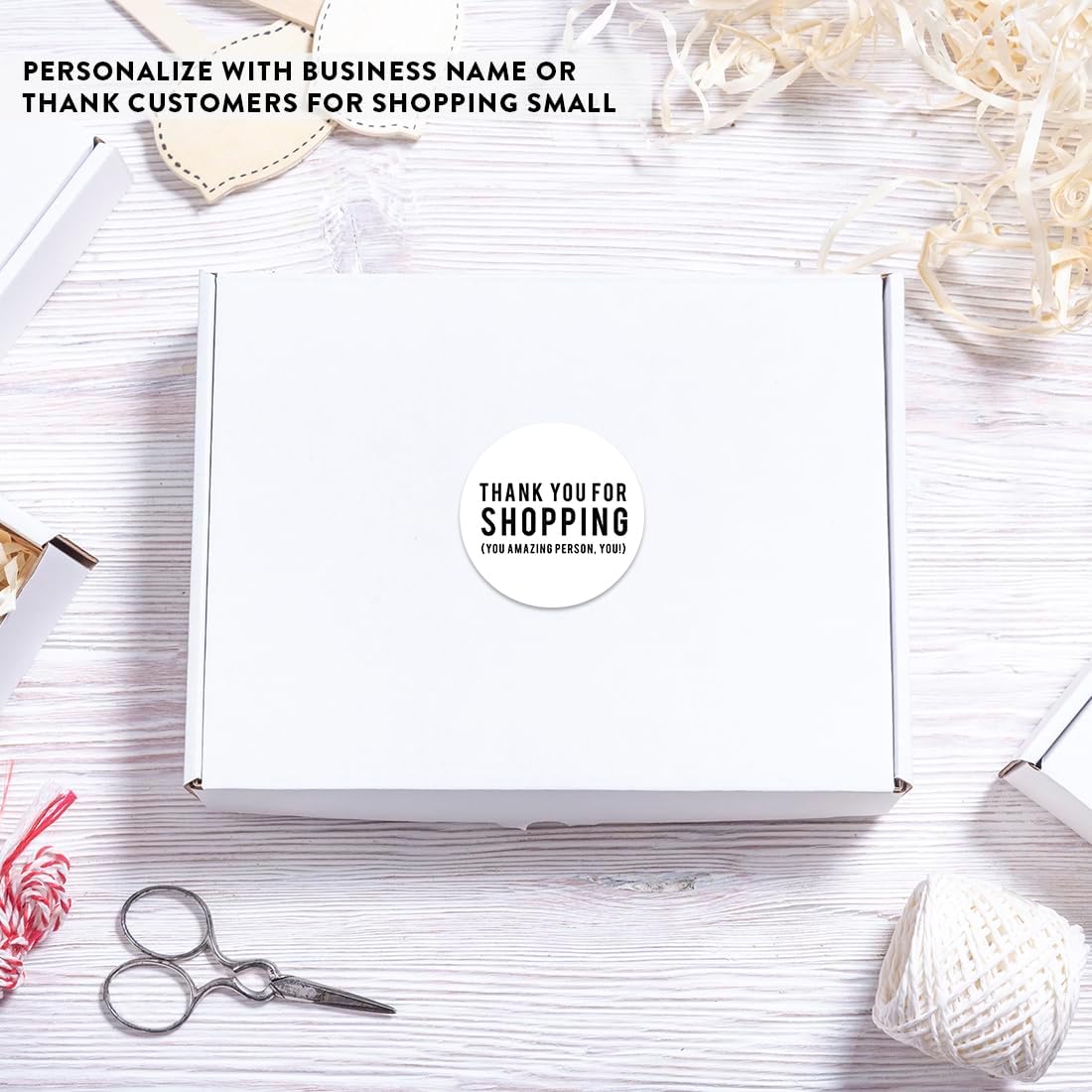 Andaz Press Round Small Business Sticker Labels, 120-Pack, Thank You for Shopping, You Amazing Person, You! Packaging Stickers, Product Labels for Small Business Thank You Stickers