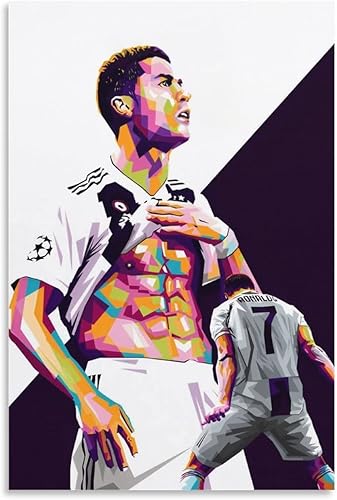 Miniatura 1 de Póster de jugador de fútbol Cristiano Ronaldo, lienzo impreso, imagen, sala de estar, mural, habitación, decoración, pintura, sin marco, estilo 12 x