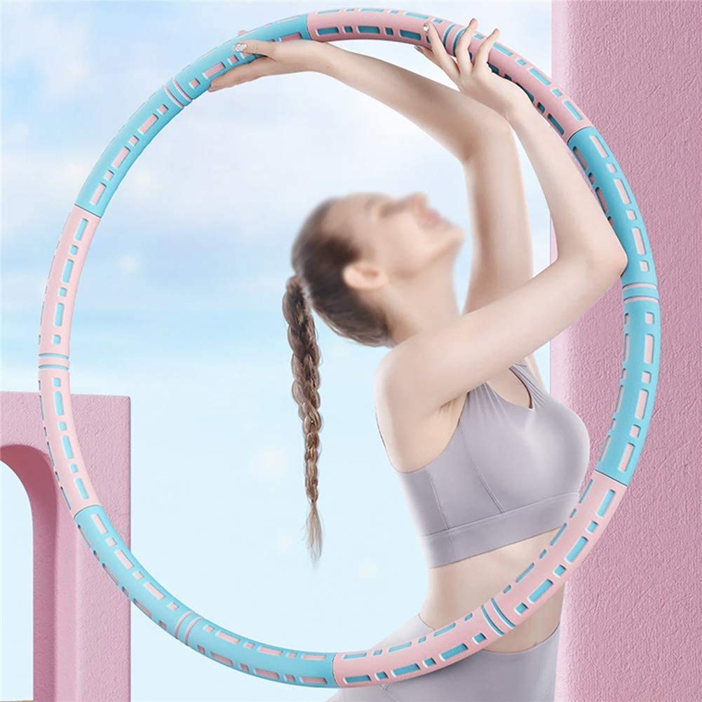 Hula Hoop Adults matures, 1-5 kg ​​Hula Hula de Remise en Forme réglable pour la réduction de Poids 6 pièces Amovible Hoola Hoopa Hoops Pneus pour Fitness/Sports/Abdomen Façage, Fosse de co