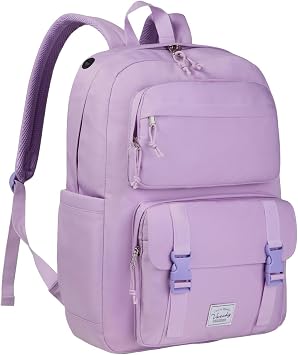 VASCHY Travel Backpack for Girls, Large Fashion Schoolbag Book Bag Rucksack for High School/College/Work/Daypack/Commuter Purple