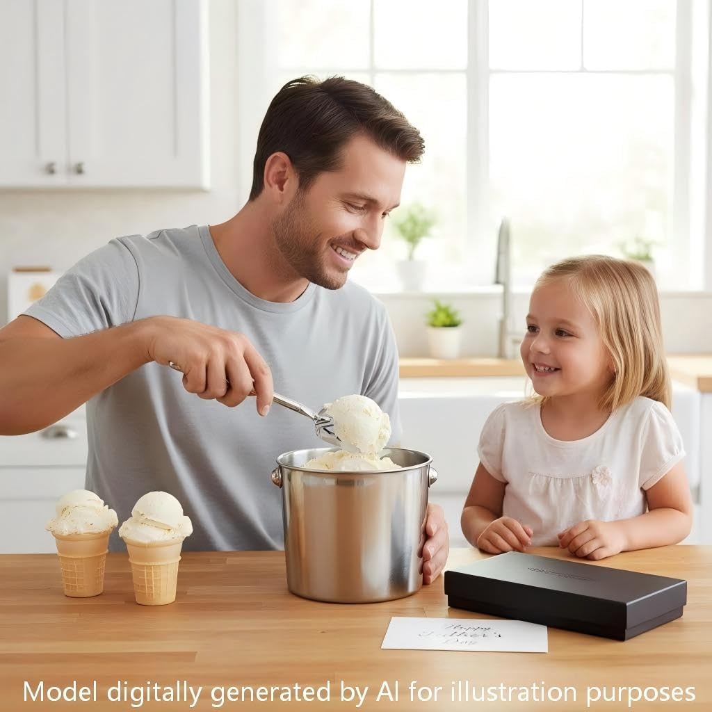Dad's Ice Cream Shovel, Funny Stainless Steel Ice Cream Scoop, Fathers Day Gift for Men, Husband Grandpa, Perfect Present from Daughter Son, Birthday Easter Basket Essentials