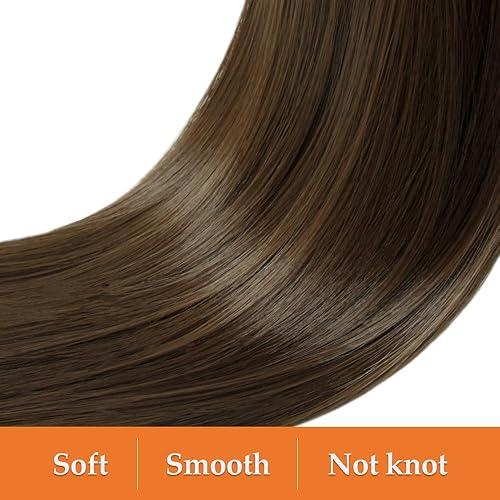 Miniatura 3 de Extensión de cola de caballo con cordón de 26 pulgadas, extensiones de cabello sintético largo y lacio con clip, 1 paquete, 8# (rubio medio)