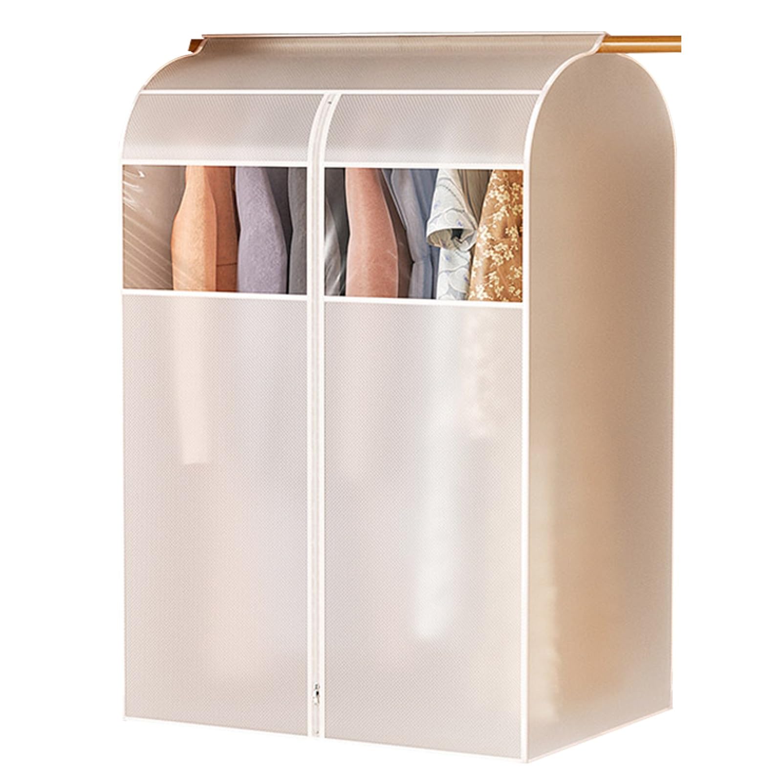 Fundas Ropa, Funda Traje Que Protegen del Polvo con Cremallera y Ventana Transparente para Trajes, Vestidos, Disfraces(80 * 60 * 120cm/31 * 24 * 47in)