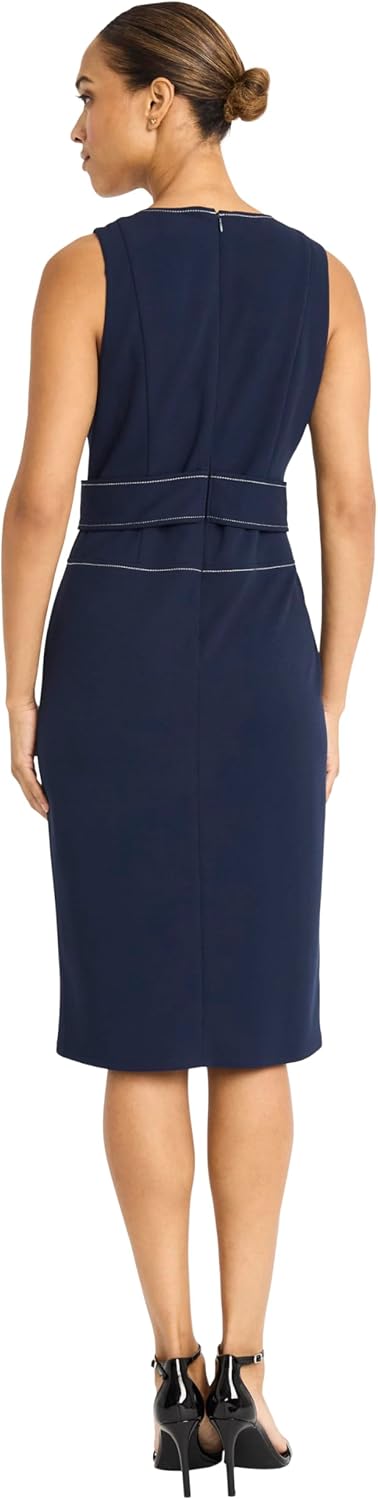 Maggy London Women's Women's Sleeveless Sheath Dress with Architectural Seaming - Professional Wear - Business Casual Dress