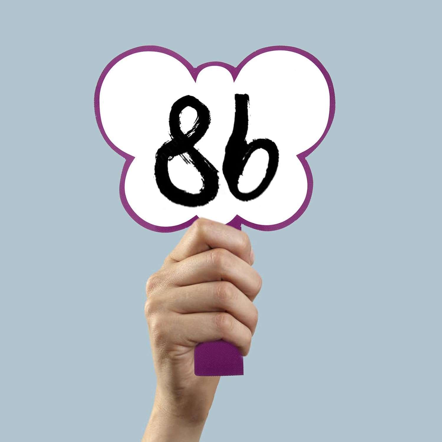 2 Pcs Purple Handheld Scoreboard for Voting, Erasable Pvc Single Side Design with Handle, for Game Judges and Classroom Use