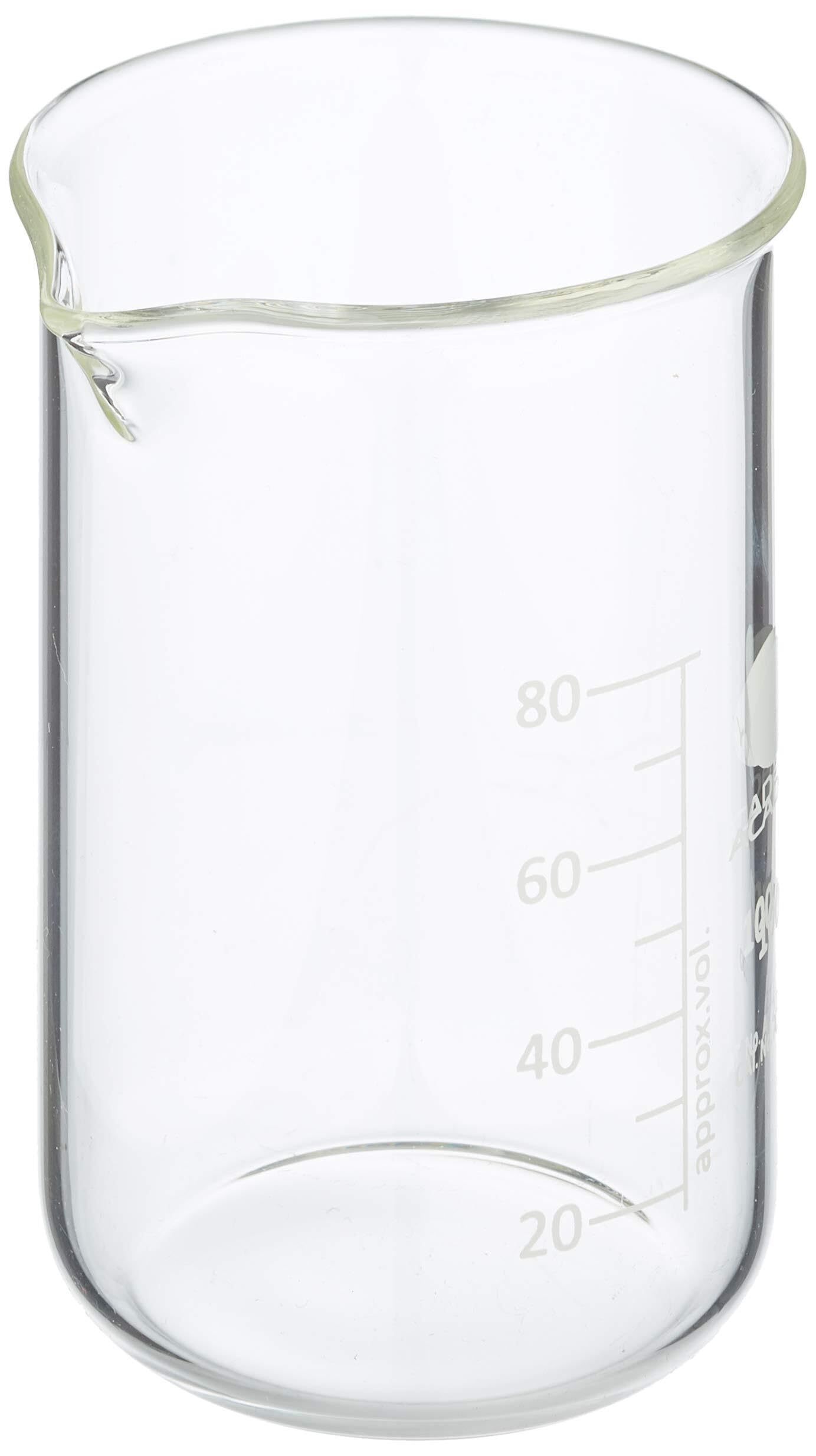 Bicchiere in Vetro Borosilicato - Resistente al Calore 100ml per Cucina e Laboratorio