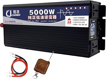 Pure Sine Wave Inverter 3500W 5000W 6000W 8000W 10000W 12000W 16000W Power DC 12V 24V 48V 60V 72V to AC 110V-130V/230V Voltage Converter Solar Car Inverter with Remote Control5000W,48Vto220V