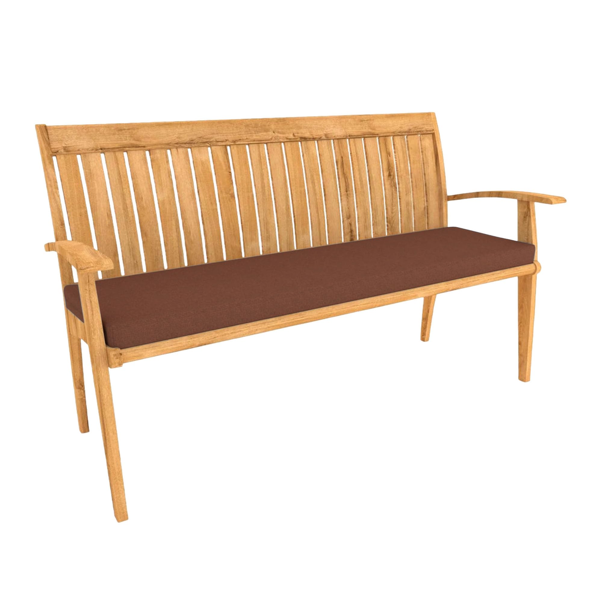 WEIZERO Waterproof Garden Bench Cushion 35 x 126 cm Soft Replacement Indoor Outdoor Furniture Bench Cushion with Non Slip Bottom for Patio Chaise Swing Indoor, Brown
