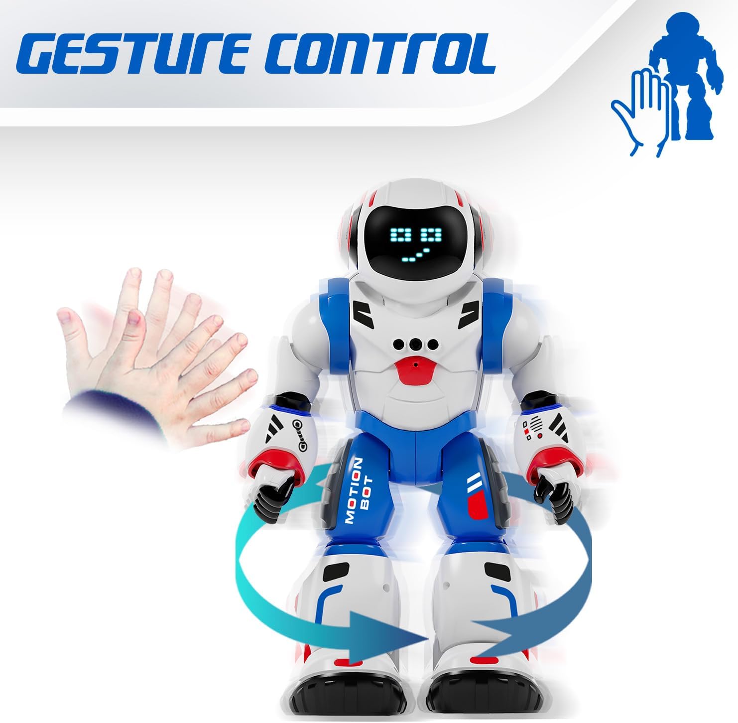 Xtrem Bots Bruce Motion Bot responding to hand gesture control