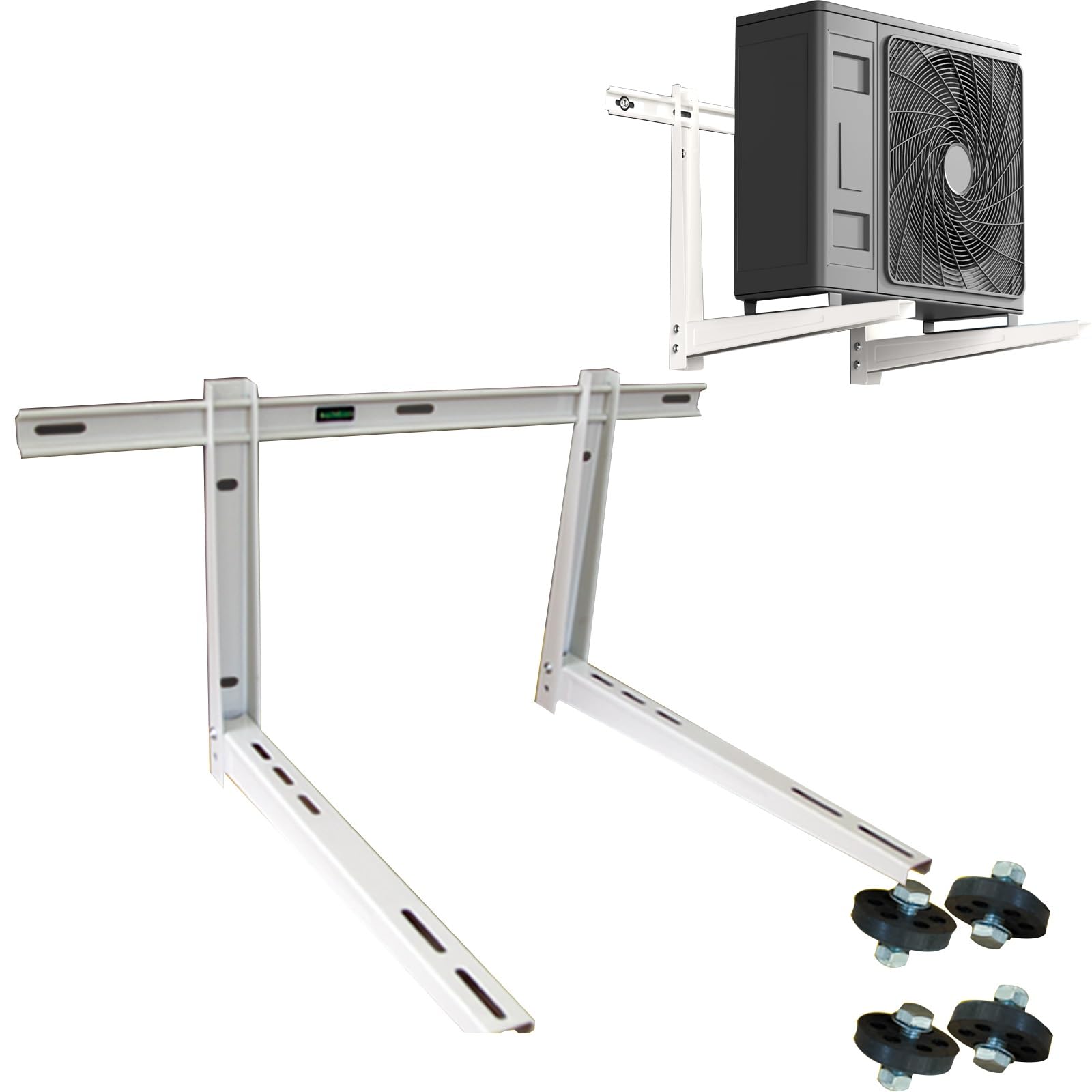 Staffe Condizionatore Esterno, Acciaio kit Installazione Climatizzatore, Staffa Universale per Condensatore per Sistemi da 2,3-7,5 KW, Fino a 200 Kg