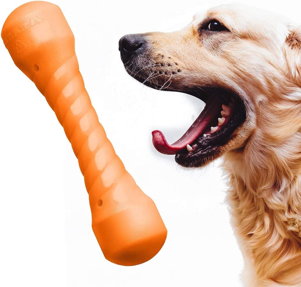Dog Chew Toys for Aggressive Chewers, Lifetime Replacement Guarantee - Indestructible Dog Toys Tough Durable Rubber Bone Toys for Medium/Large Dogs Perfect for Training & Keeping Pets Fit