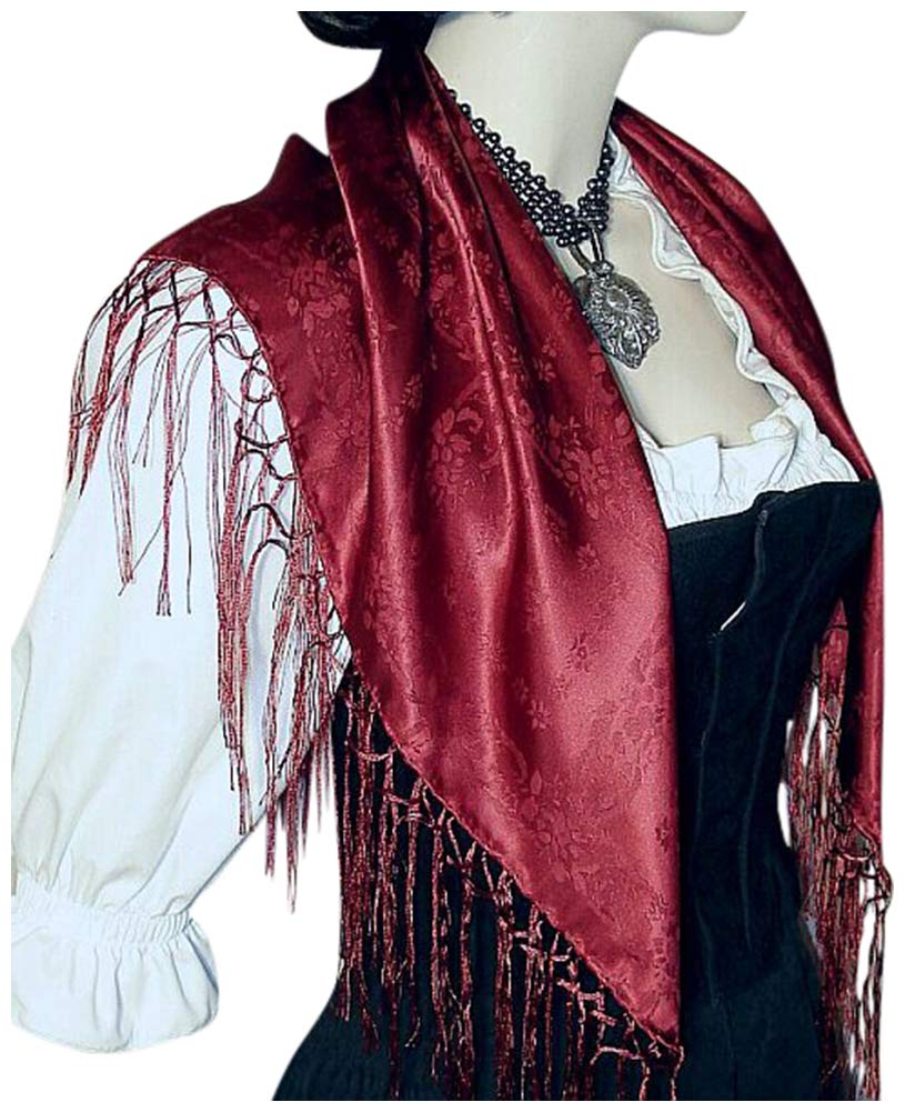 Seidentuch Dirndl-Trachtentuch Tuch 75 x 75cm Dirndltuch 100% Seide Fransentuch für Tracht Trachtenseidentuch mit Fransen Schultertuch Halstuch silk clouth beste Qualität