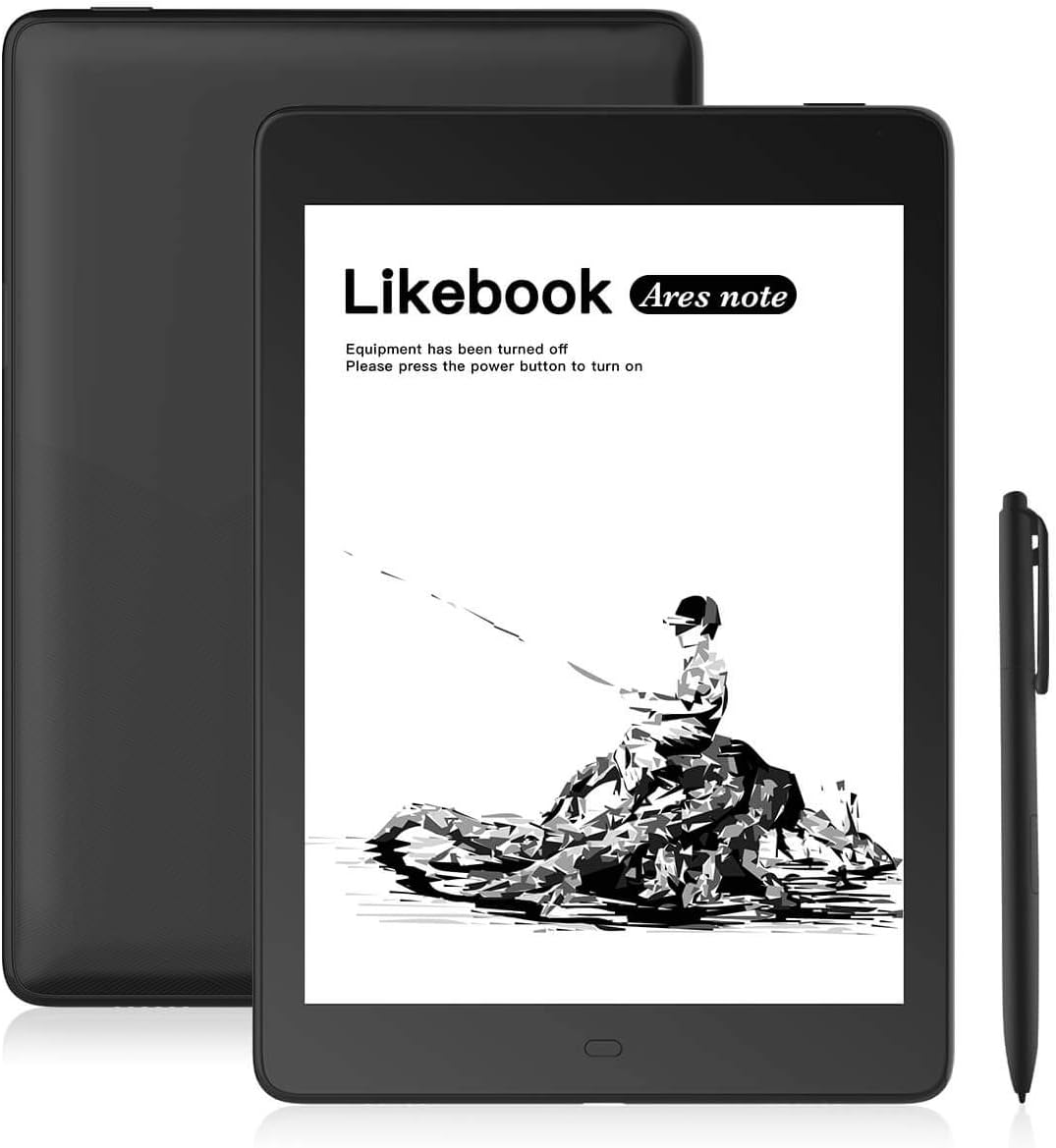 Likebook Ares-Note E-Reader, 7.8” Eink Carta Screen, Capacitive and Stylus Dual Touch, Hand Writing, Cold/Warm Light, Built-in Audible, Android 8.1, Octa Core Processor , 2GB+32GB(Black)