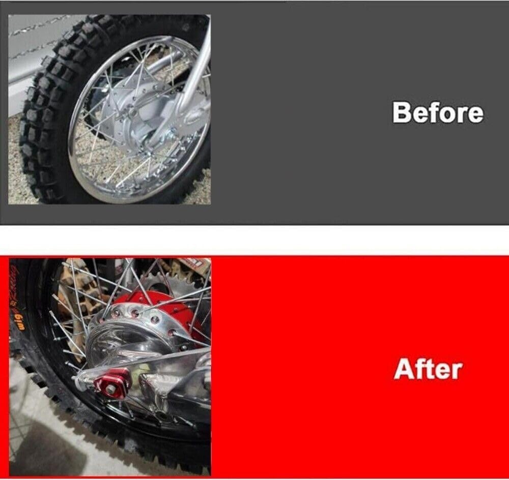 3D CNC CRF110F Rear Chain Adjuster Axle Blocks Accessories Compatible with CRF 110F 2013-2024 Off Road Dirt Bike 2X Rear Wheel Shaft Block Chains Adjustment Tool Swingarm Spool Tensioner