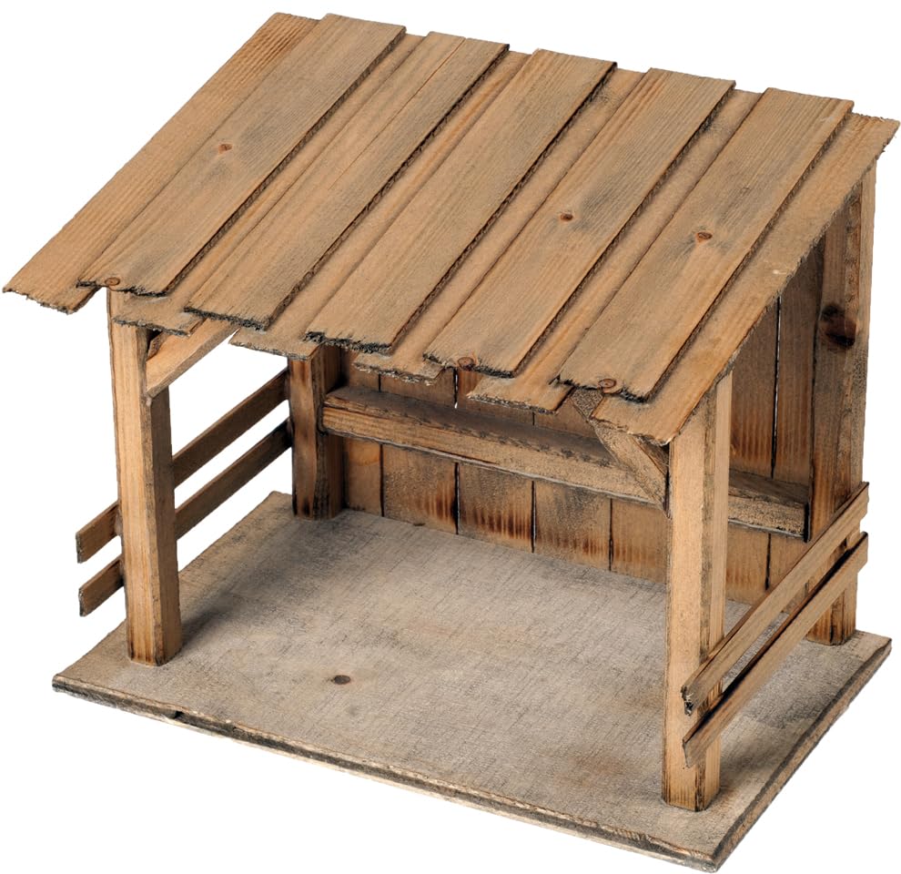 FADEDA Stall Hammersee/Höhe:21 cm/handbemalt/detailgetreue Krippen...