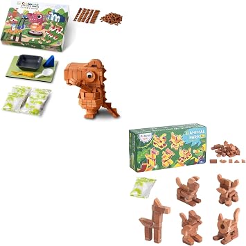 Dragon Construction Set 220pcs + 5 in 1 Animal Park Set 39pcs | Construction Education Toy for Kids 6+ Years Old, Craft Bricks for Adults, Realistic House, DIY Garden, STEM Building Set,