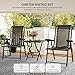 Outsunny Bistro Set 3-teilig aus Stahl Wetterfest Gartenmöbel Set mit klappbar Bistrotisch Becherhalter Gartenstühlen Outdoor Balkonmöbel Set Sitzgruppe Balkonset Gartengarnitur Schwarz