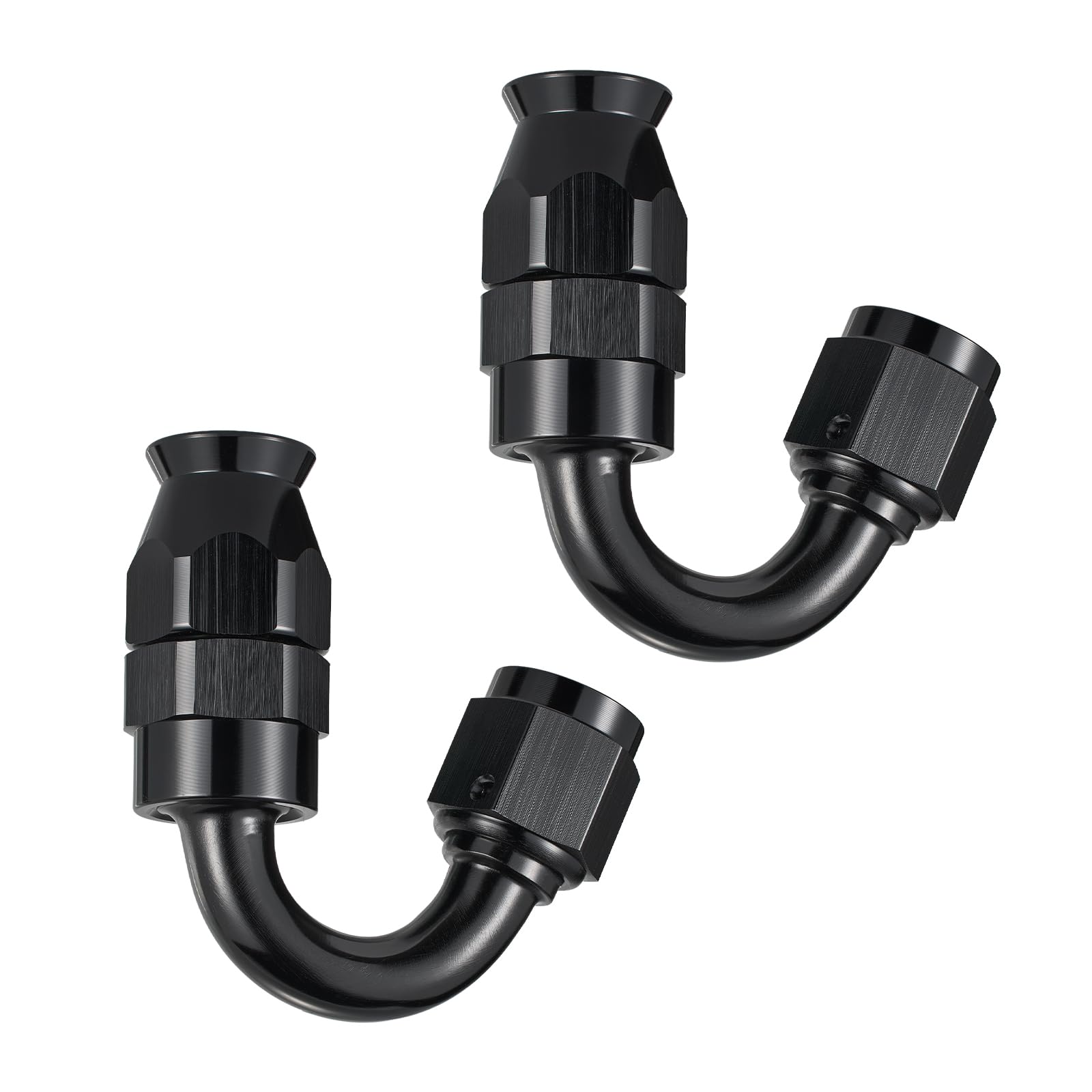 EVIL ENERGY 6AN PTFE Fitting Hose End Fitting 150 Degree Black for PTFE Hose Only 2PCS
