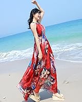 Vista 5 de MedeShe - Vestido de dama de honor, de gasa, floral, para vacaciones en la playa