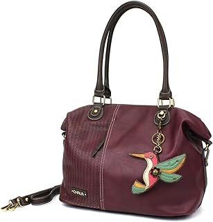 CHALA Laser Cut Crossbody Shoulder bag Tote Bag Faux Leather Plum