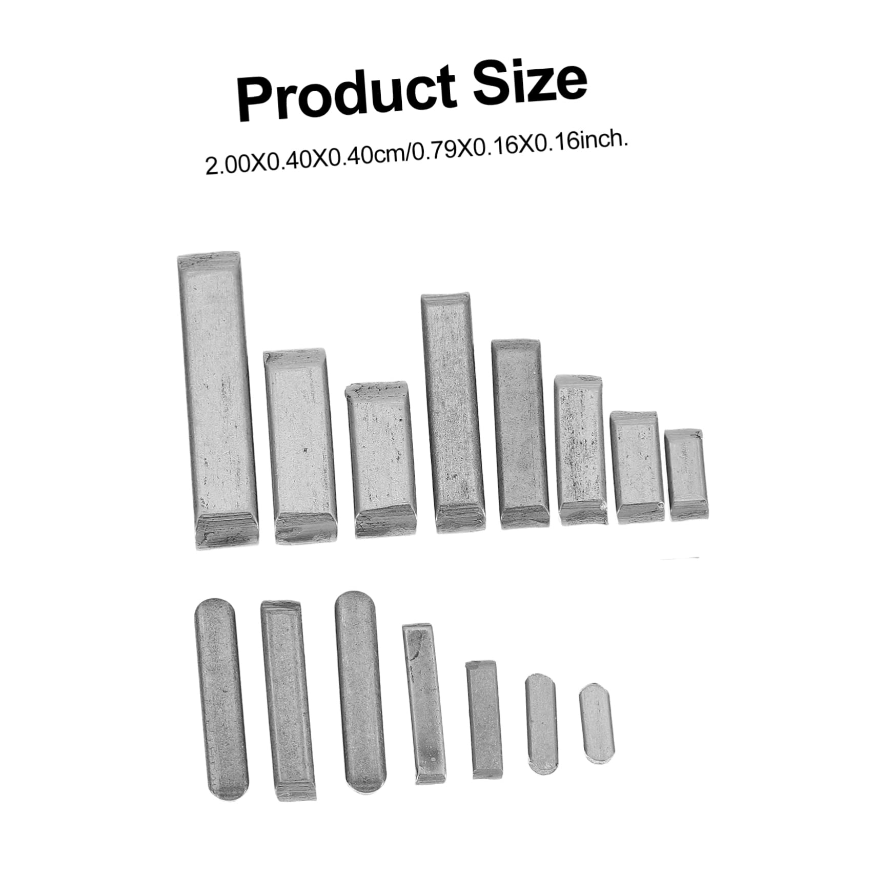 Lurrose Pcs Type a Square Key Pin Carbon Steel Flat Pin Key Stock SAE Square Recipe Organized Plastic Box