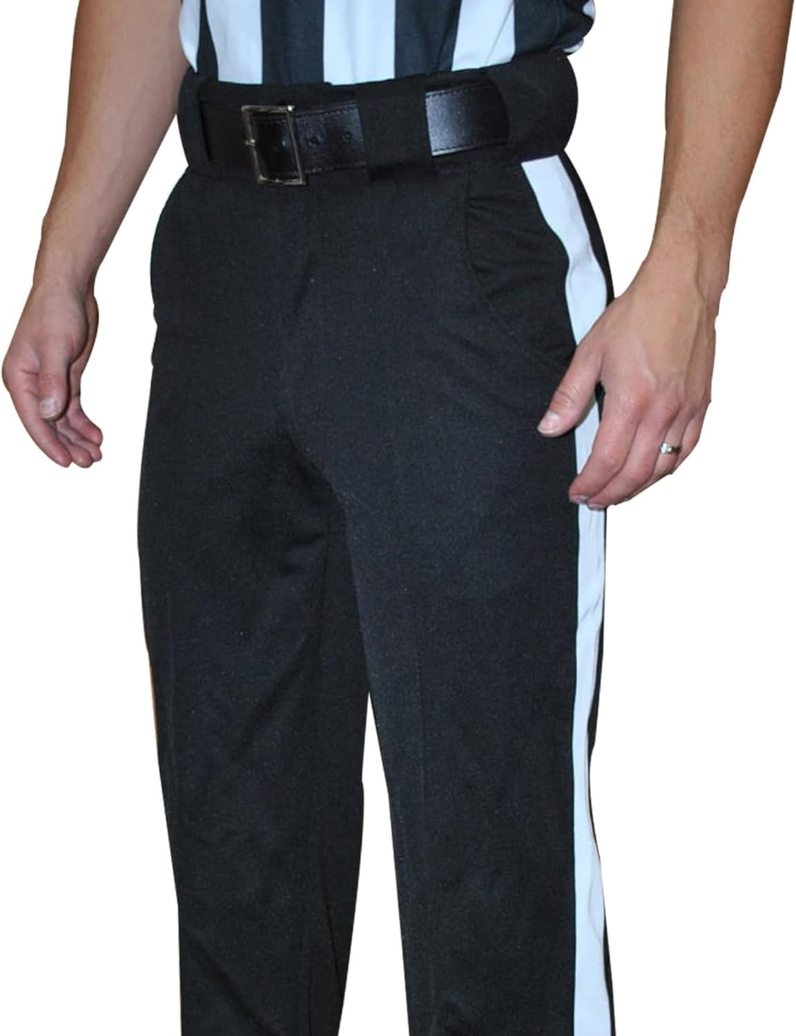 Smitty FBS-172 Full-Cut Cold Weather Football Official Pants White Stripe Water Repellent Referee