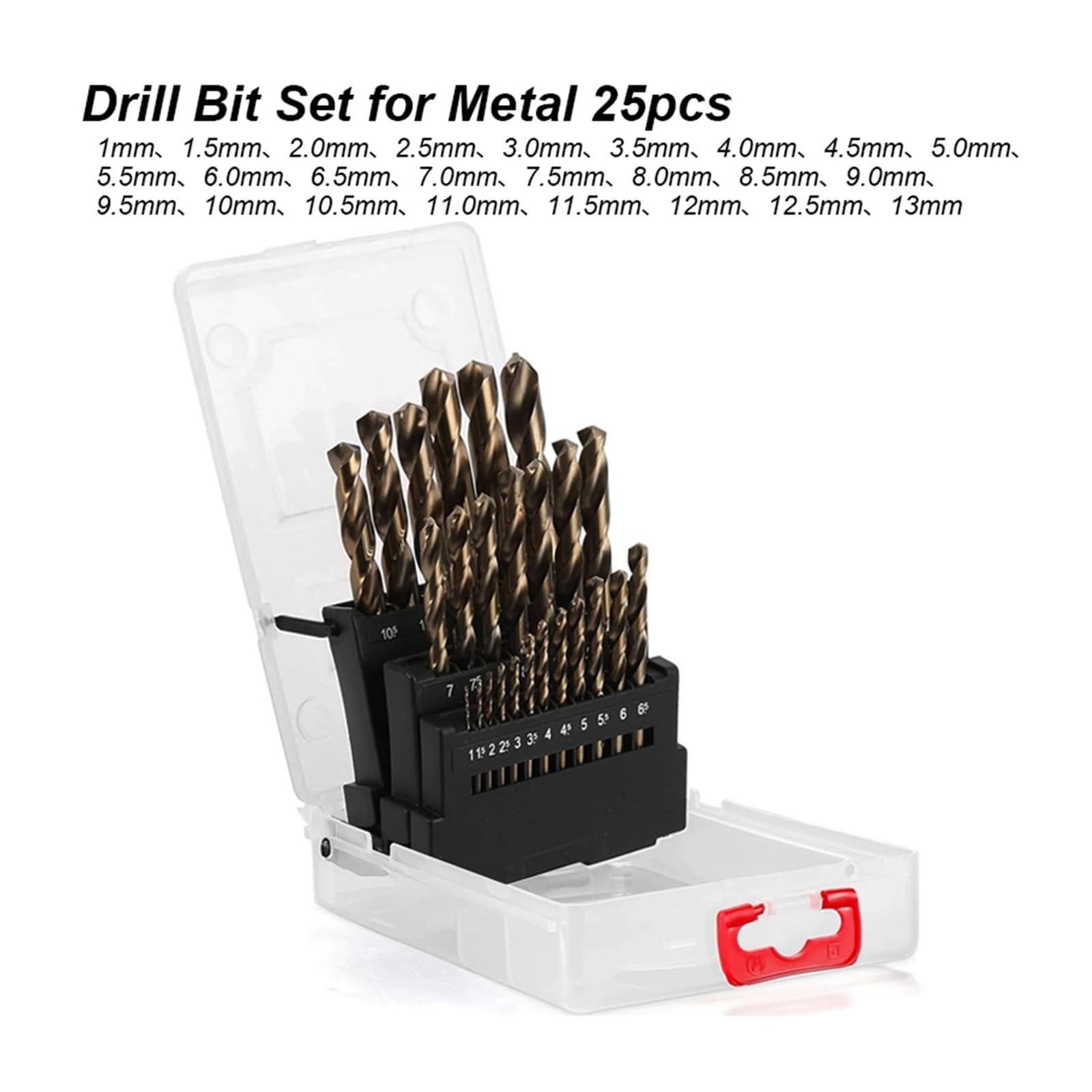 Juego De Brocas Cobalto M35 for Acero Inoxidable | Juego de puntas HSS-Co M35 de cobalto al 5 %: servicio pesado for acero, hierro fundido y madera(Drill Bit Metal 25pc)