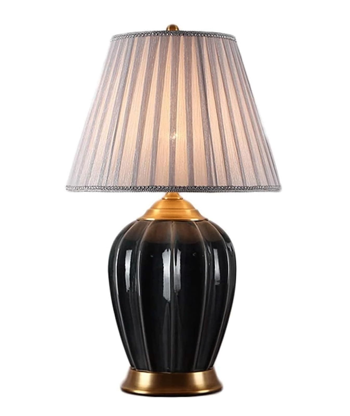 Lampada da Tavolo Lampade Luce Comodino Ceramica Lussuoso Paralume in Tessuto Comodino per Soggiorno Camera da Letto Scrivania (Colore : A