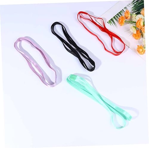 Miniatura 6 de Kisangel 4 diademas deportivas dobles antideslizantes, bandas elásticas para ejercicio, bandas elásticas para mujeres, toallas de microfibra para el