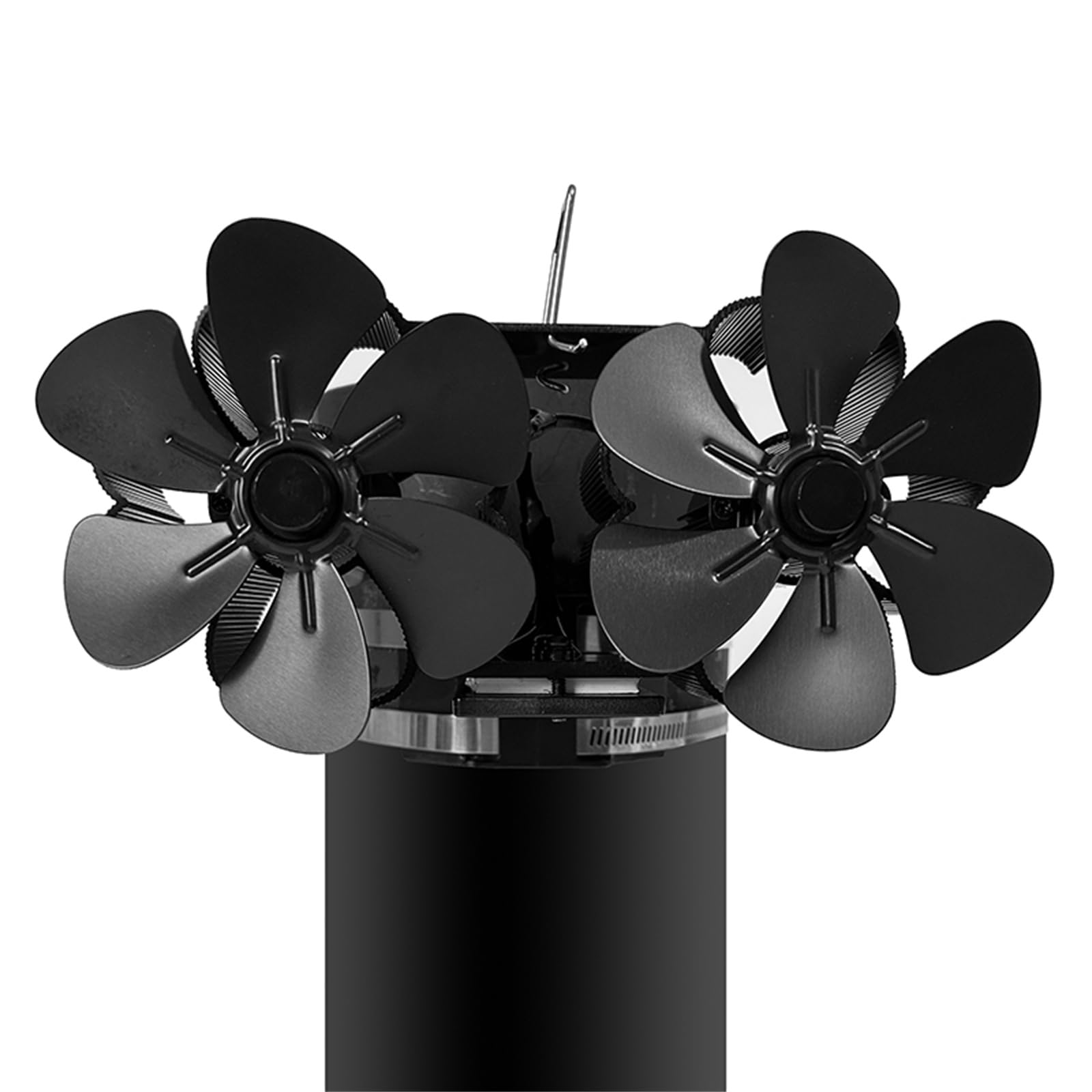 Ventilador de estufa alimentado por calor, ventilador de doble cabeza, distribución eficiente del calor para hogares acogedores para varios dispositivos de calefacción para estufa de leña