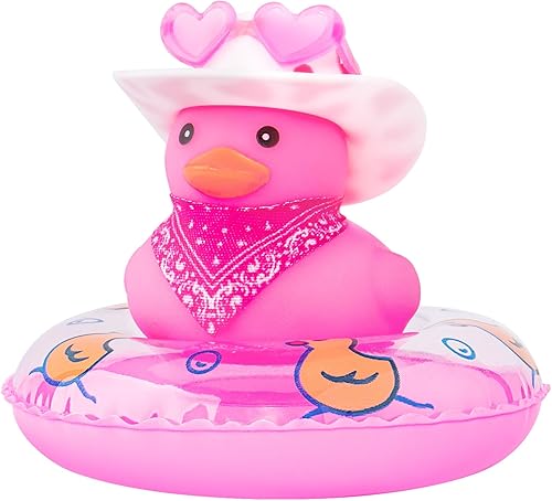 Miniatura 10 de wonuu Decoración de pato de goma para automóvil, accesorios de decoración de tablero de instrumentos de pato vaquero occidental con mini anillo