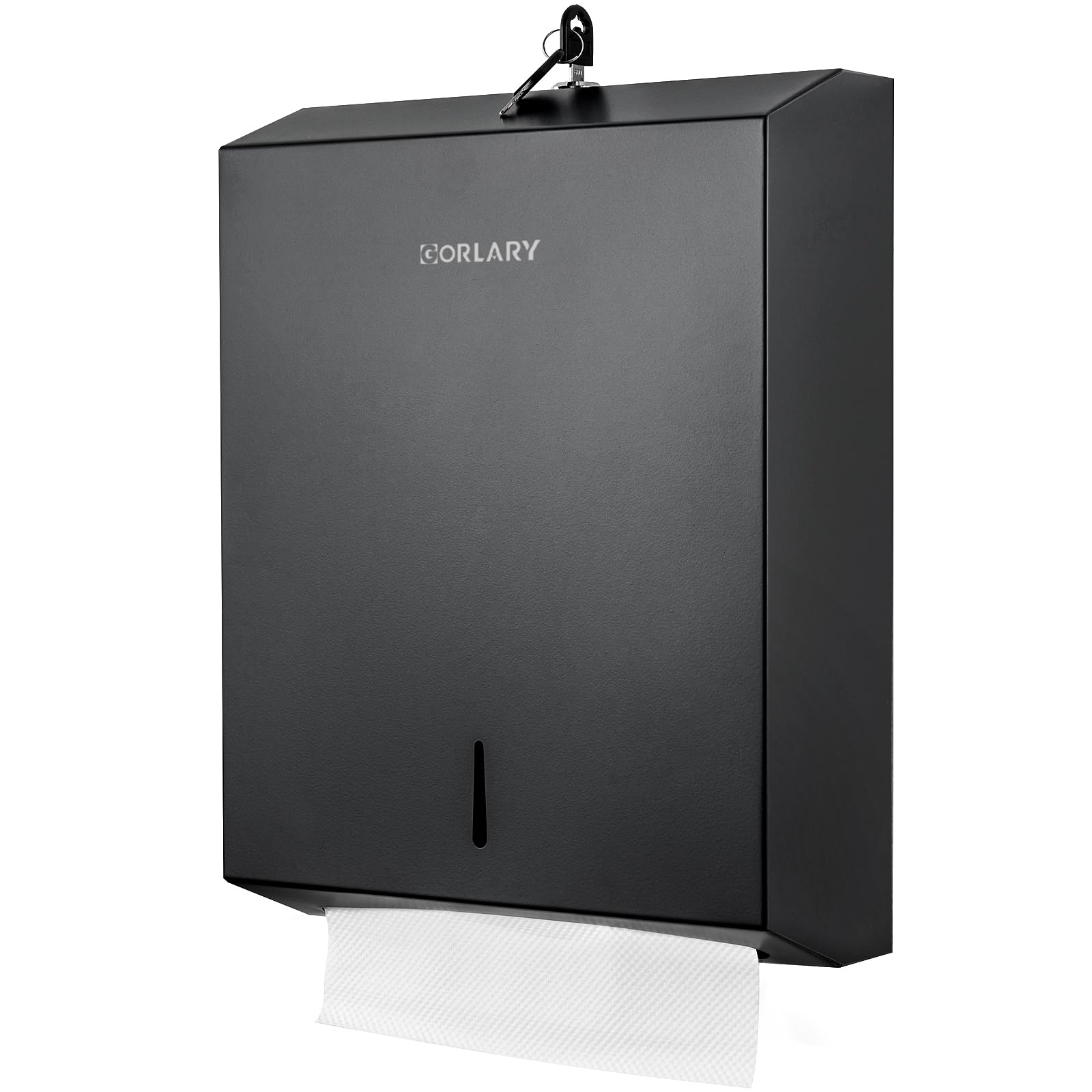Paper Towel Dispenser Wall Mount Commercial c fold Multifold Trifold, Touchless Hand Towel Dispenser with Lock, (Matte Black)