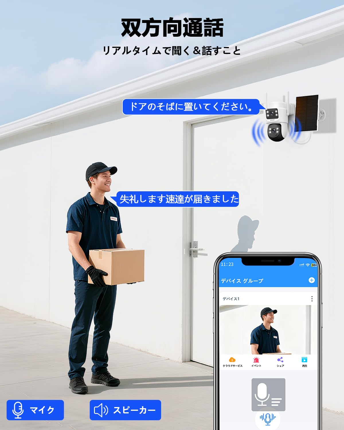 Amazon.co.jp: 【ソーラーパネル給電・双方向通話・二つ監視画面