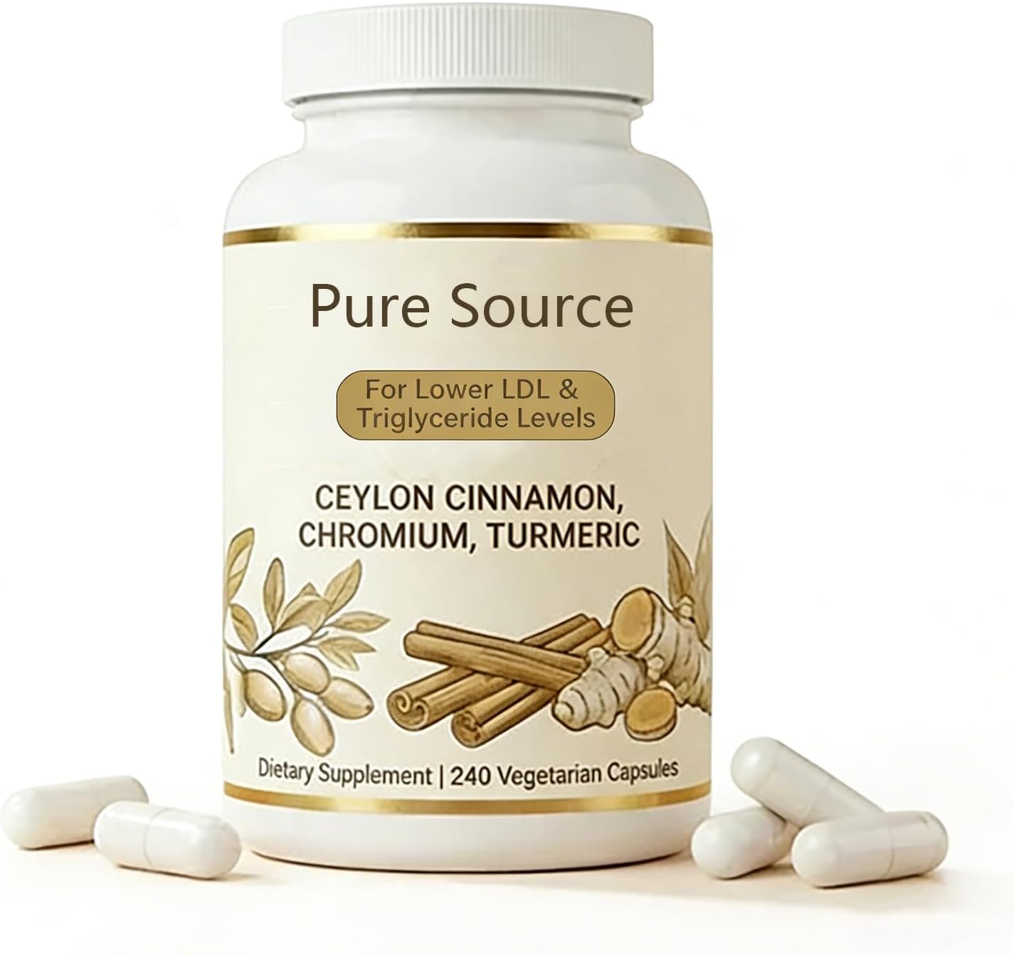 Pure Source Berberine Capsule - Vegan, Gluten-Free,240 Capsules.